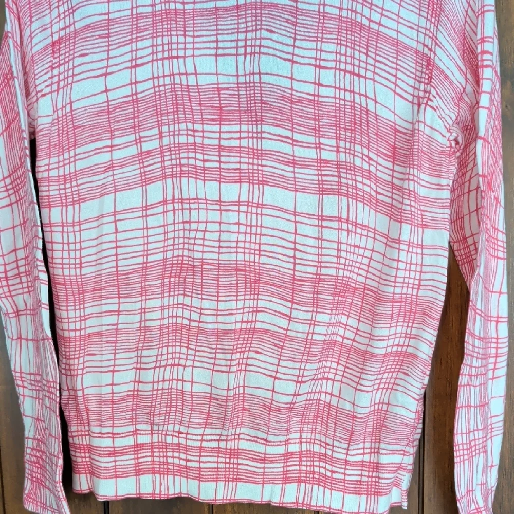 LOFT Pink and White Checkered Sweater - Picture 6 of 6